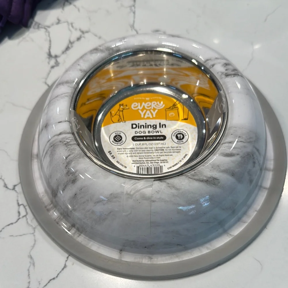 Marble Dog Bowl